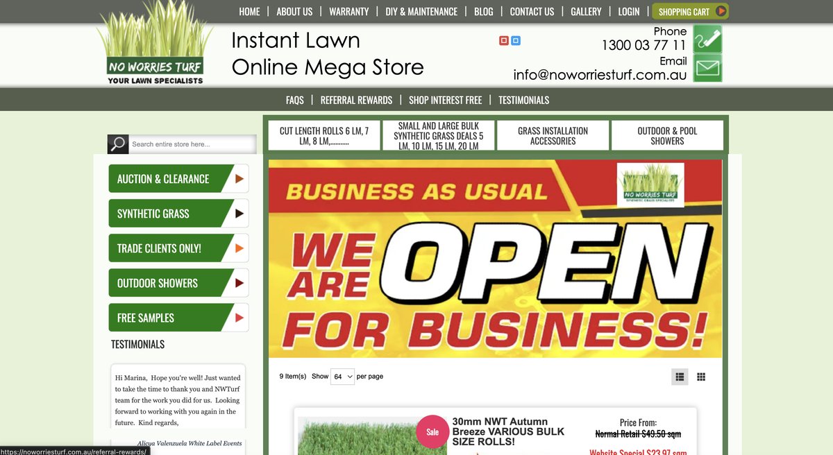 No Worries Turf artificial turf website